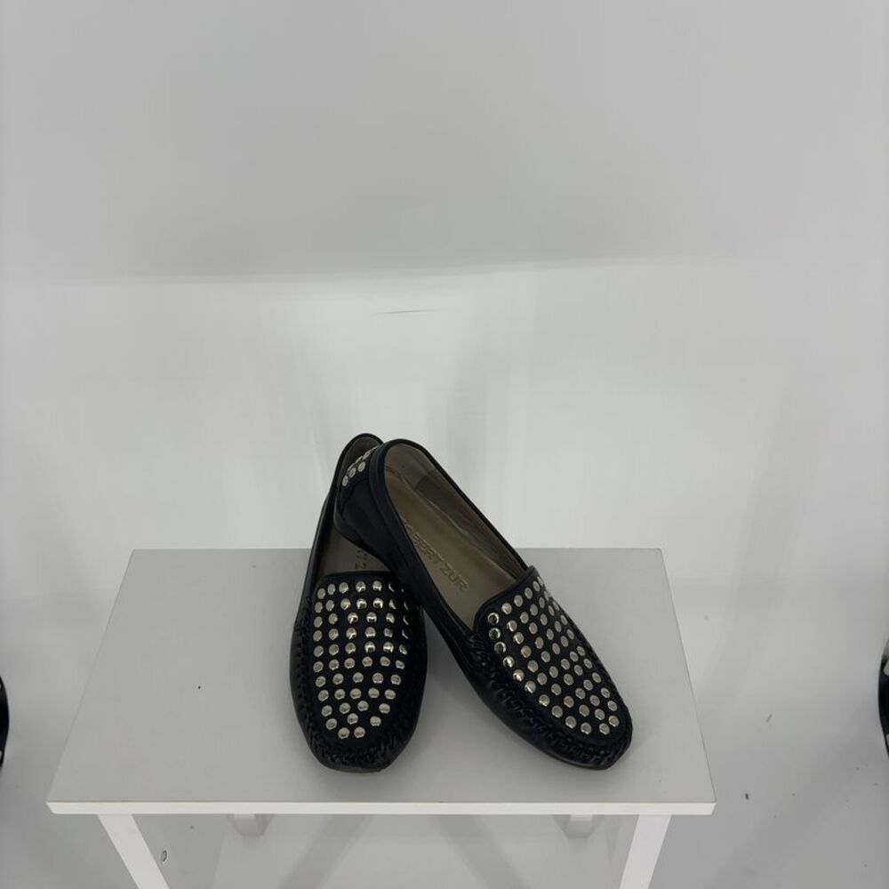 Robert Zur Starry Loafers Moccasins Black Leather